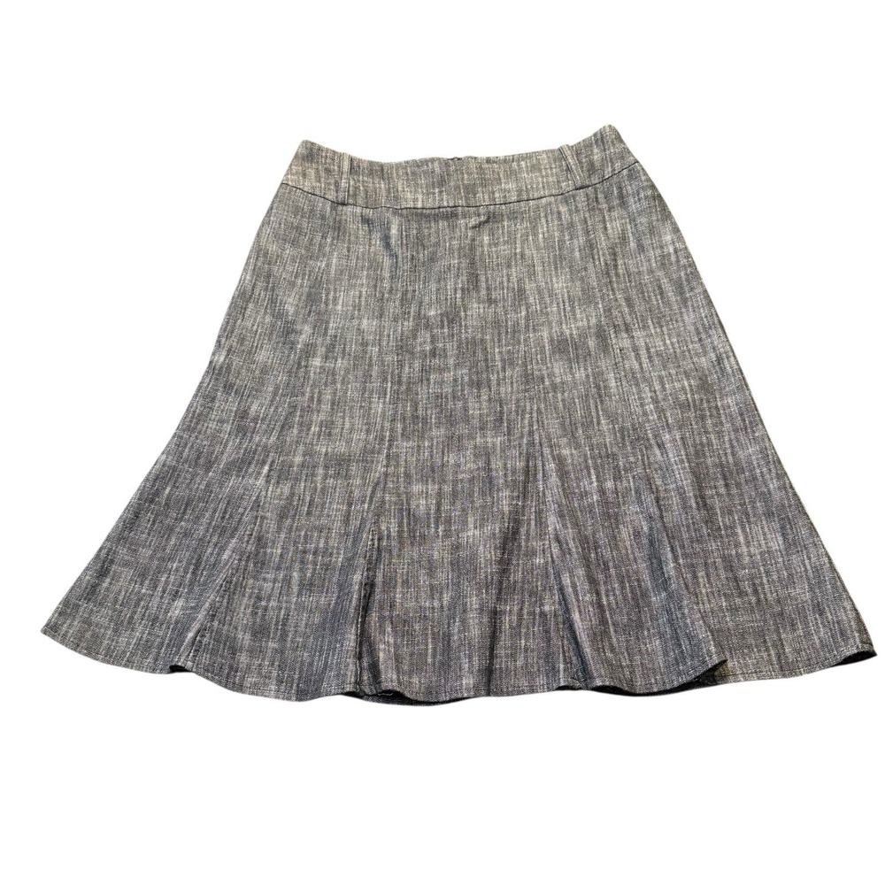 Gray Marl Paneled A-Line Skirt Size 8 Cotton Blend Heathered